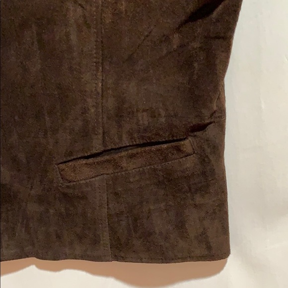 VTG SAGUARO WEST SUEDE LEATHER VEST CHOCOLATE BROWN ZIPPER CLOSE - Picture 3 of 6